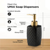 Homestic Liquid Soap Dispenser | Handwash Soap Dispenser | Soap Dispenser for Wash Basin | Shampoo Dispenser Bottle | Bathroom Dispenser Bottle | 310 ML | Black